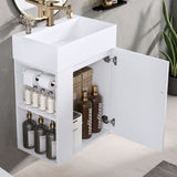 Modern Bathroom Vanity With Sink, Diamond Pattern Doors