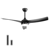 52" Ceiling Fan With 18W LED Light And Remote Control, 3 Blades DC Motor