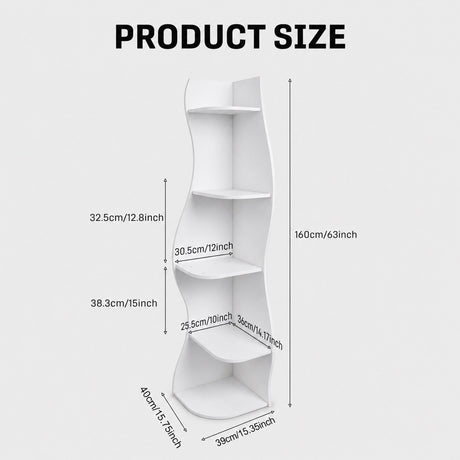 5 Tier S - Shaped Corner Shelf For Living Room