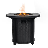Propane Round 40000Btu Fire Pit Table - Black