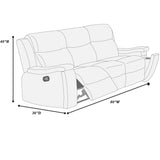 1 Piece Manual Motion Sofa Console Loveseat With Plush Back Cushion And Hidden Cup Holder - Walnut
