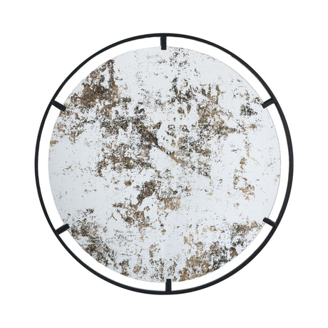 Theodor - Mirror With Industrial Design Round Mirror With Metal Frame For Wall Decor & Entryway Console Lean Against Wall - Black