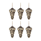 Tear Drop Ornament, Glass Decorative Hanging Christmas Tree Ornaments For Holiday Party Decorations (Set of 6) - Silver