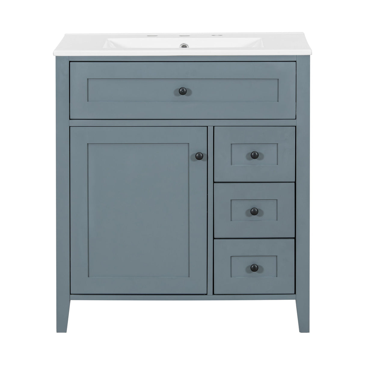 Bathroom Vanity With Sink, 3 Drawers And Adjustable Shelf