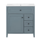 Bathroom Vanity With Sink, 3 Drawers And Adjustable Shelf