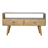 Solid Wood Curved Media Unit