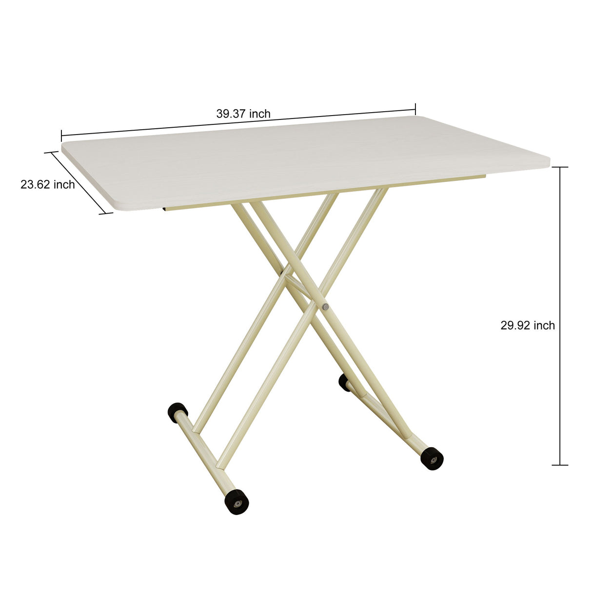 Adjustable Standing Table, Indoor & Outdoor Use, Portable With Adjustable Height - Off White / White