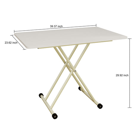 Adjustable Standing Table, Indoor & Outdoor Use, Portable With Adjustable Height - Off White / White