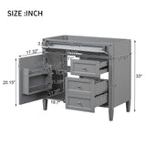 Bathroom Vanity With 2 Drawers And Tip-Out Drawer, Storage Cabinet