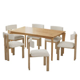 7 Piece Dining Set With Upholstered Armless Chairs And Table