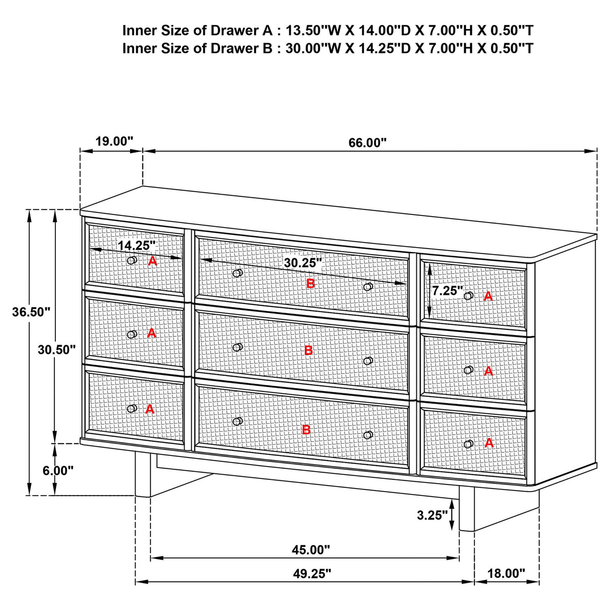 Kimpton - 9 Drawer Dresser Cabinet - Beige