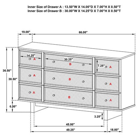 Kimpton - 9 Drawer Dresser Cabinet - Beige