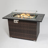 Outdoor Fire Pit Table, Propane Fire Table With - Espresso