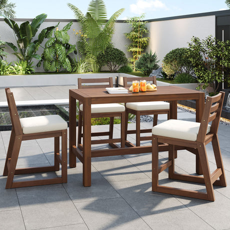 Patio Bar Set With Ergonomic Chairs