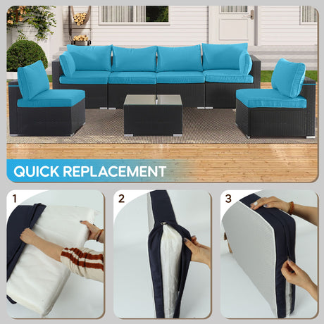 Outdoor Deep Seat Cushions For Patio Furniture Replacement, Cushion Set For Sectionals