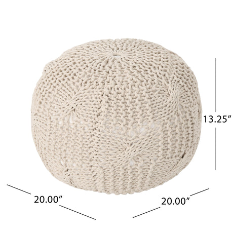 Bordeaux - Knitted Round Pouf