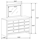 Briana 8-drawer Dresser with Mirror Black - 200703M