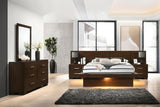 Jessica 5-piece Eastern King LED Bedroom Set Cappuccino - 200711KE-S5P