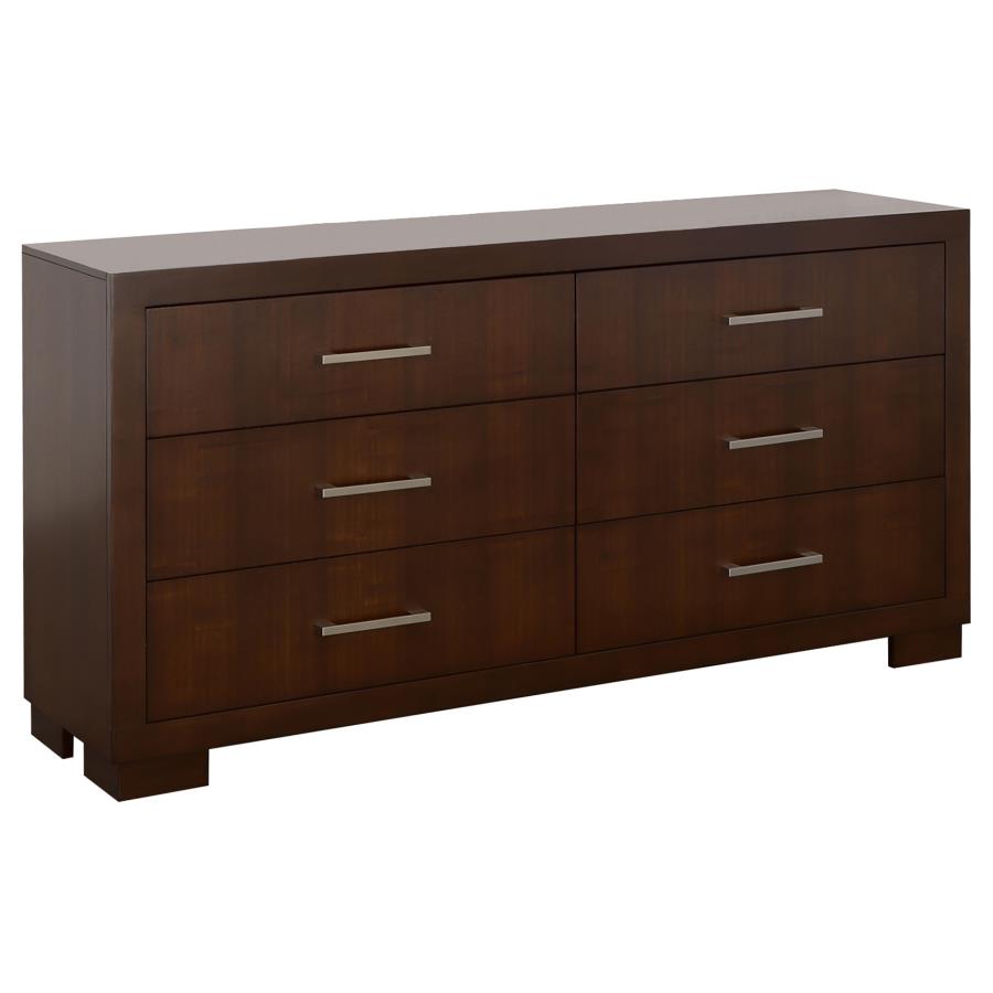 Jessica 5-piece Eastern King LED Bedroom Set Cappuccino - 200711KE-S5P