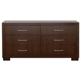 Jessica 5-piece Eastern King LED Bedroom Set Cappuccino - 200711KE-S5P