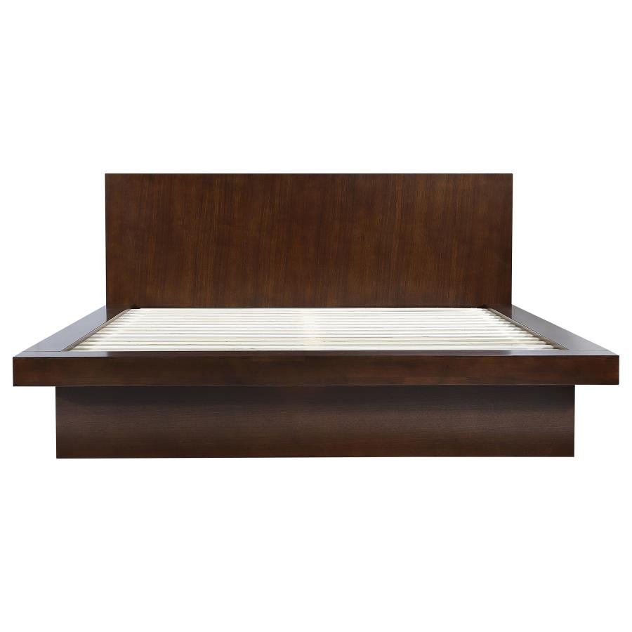 Jessica Wood Eastern King LED Panel Bed Cappuccino - 200711KE