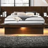 Jessica Wood Queen LED Panel Bed Cappuccino - 200711Q