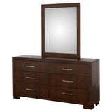 Jessica 6-drawer Dresser with Mirror Cappuccino - 200713M