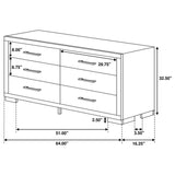 Jessica 6-drawer Dresser Cappuccino - 200713