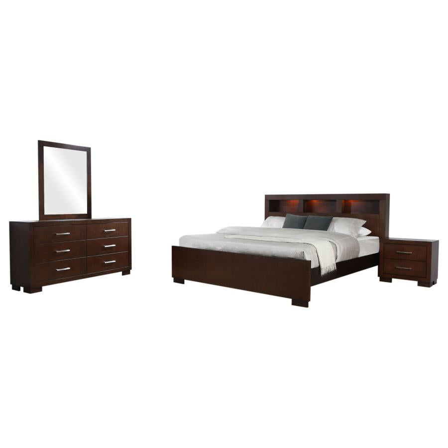 Jessica 4-piece Eastern King Bedroom Set Cappuccino - 200719KE-S4