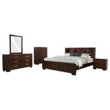 Jessica 5-piece Eastern King Bedroom Set Cappuccino - 200719KE-S5