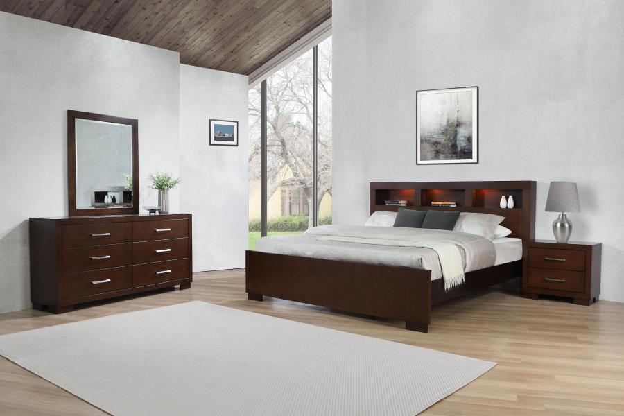 Jessica 4-piece California King Bedroom Set Cappuccino - 200719KW-S4