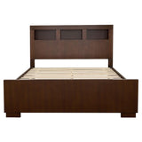 Jessica California King LED Storage Bookcase Bed Cappuccino - 200719KW
