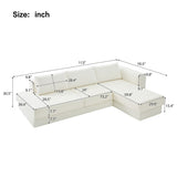 L-Shaped Modular Sofa With Double Layer Cushion