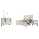 Sandy Beach 4-piece Eastern King Bedroom Set Cream White - 201301KEN-S4