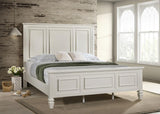 Sandy Beach 63-inch Eastern King Wood Panel Bed Cream White - 201301KEN
