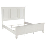 Sandy Beach 63-inch Eastern King Wood Panel Bed Cream White - 201301KEN