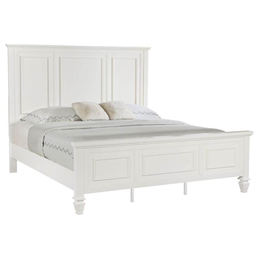 Sandy Beach 63-inch Eastern King Wood Panel Bed Cream White - 201301KEN