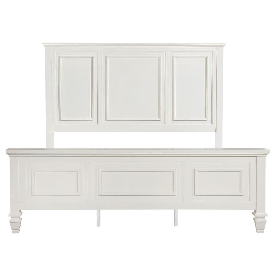 Sandy Beach 63-inch Eastern King Wood Panel Bed Cream White - 201301KEN