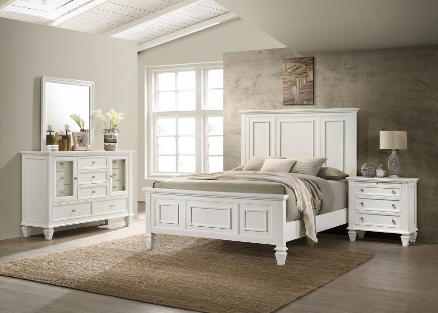Sandy Beach 4-piece California King Bedroom Set Cream White - 201301KWN-S4