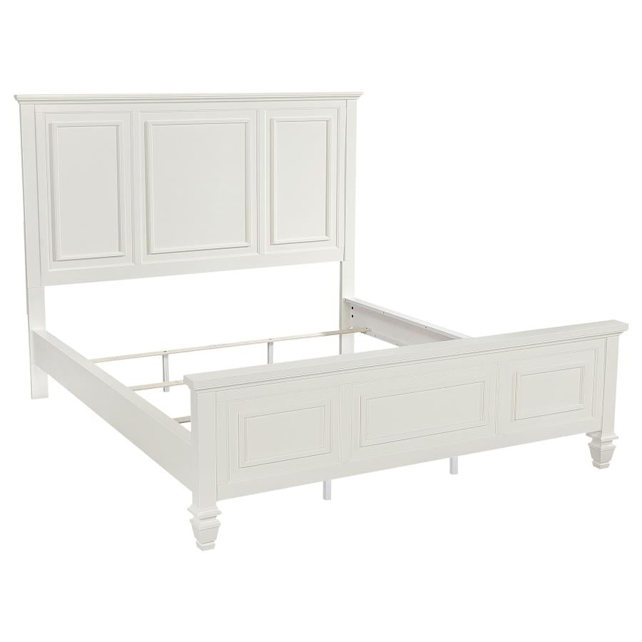 Sandy Beach 4-piece California King Bedroom Set Cream White - 201301KWN-S4