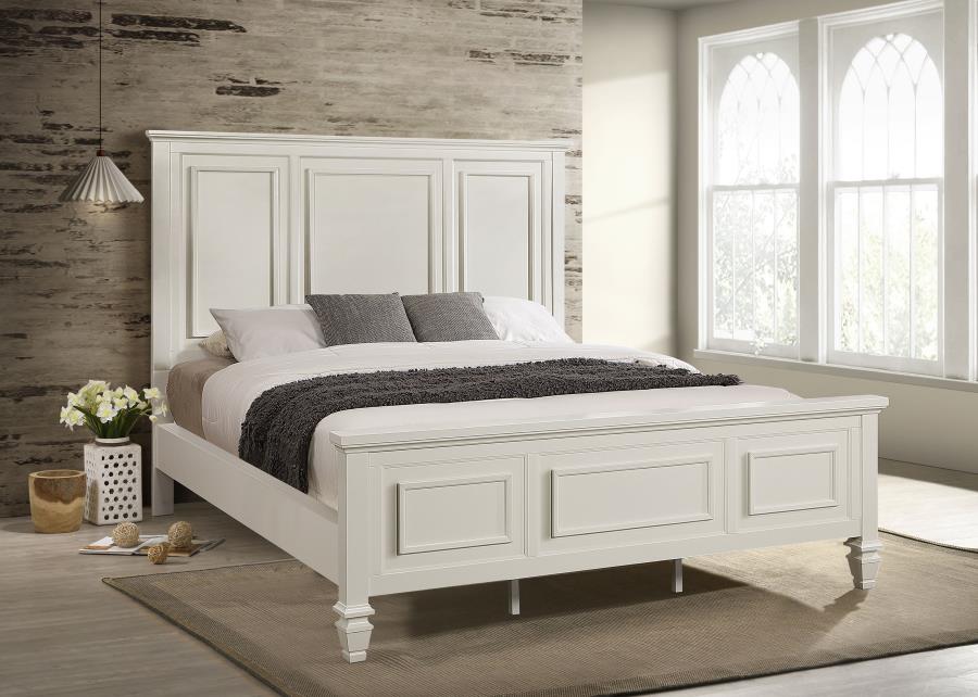 Sandy Beach 63-inch California King Panel Bed Cream White - 201301KWN