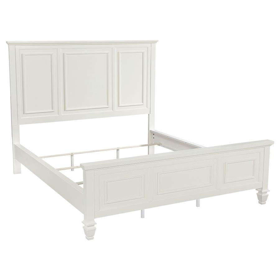 Sandy Beach 63-inch California King Panel Bed Cream White - 201301KWN