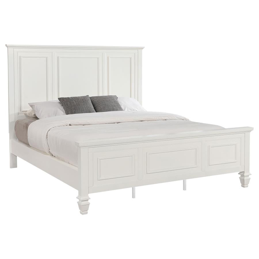 Sandy Beach 63-inch California King Panel Bed Cream White - 201301KWN