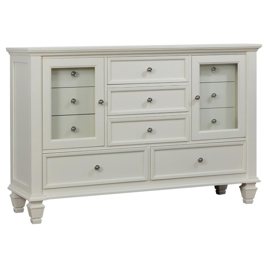 Sandy Beach 5-piece Queen Bedroom Set Cream White - 201301Q-S5