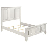 Sandy Beach Wood Queen Panel Bed Cream White - 201301Q