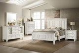 Sandy Beach Wood Queen Panel Bed Cream White - 201301Q