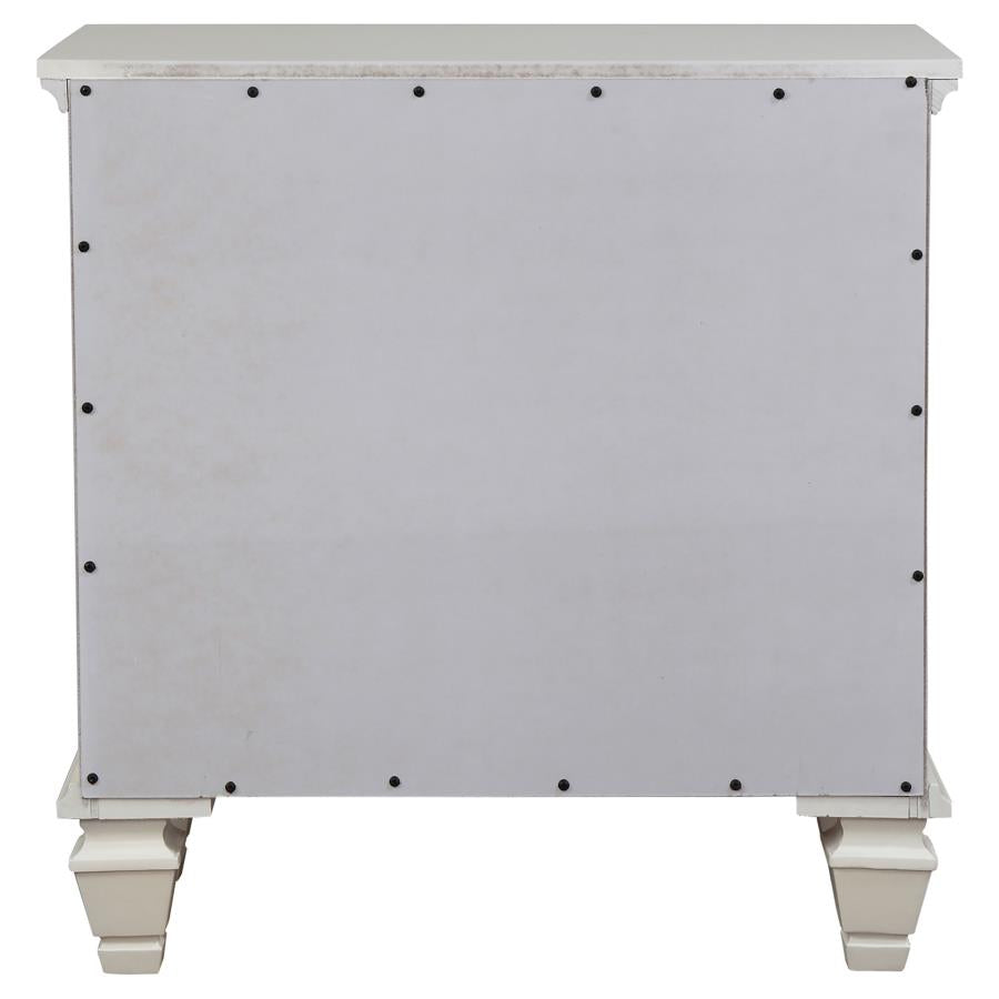 Sandy Beach 3-drawer Nightstand Cream White - 201302