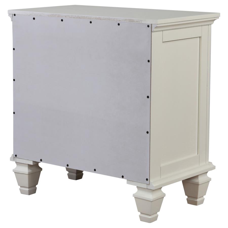 Sandy Beach 3-drawer Nightstand Cream White - 201302