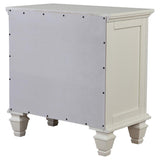 Sandy Beach 3-drawer Nightstand Cream White - 201302