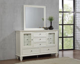Sandy Beach 11-drawer Dresser with Mirror Cream White - 201303M